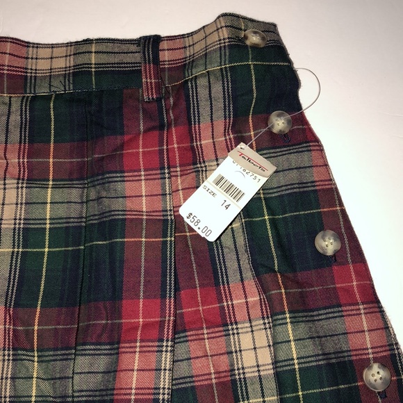 VTG NOS Talbots Brushed Flannel Tartan Plaid Midi Skirt Ralph Lauren Esthetic - Picture 2 of 5